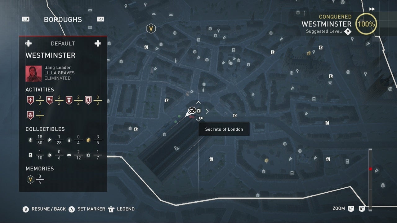 Assassin's Creed Syndicate Secretos de Londres Westminster 13, 28, 31, 32 Eurogamer.es